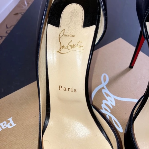 Christian Louboutin Iriza 100 Nappa Shiny Black Stilleto Heels Size 41.5 / 11.5 - Picture 7 of 13